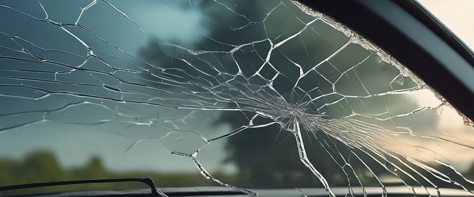 Long crack on a windshield