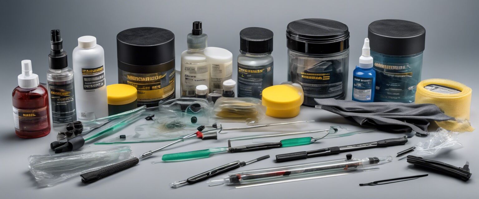 Assortment of windshield repair kits